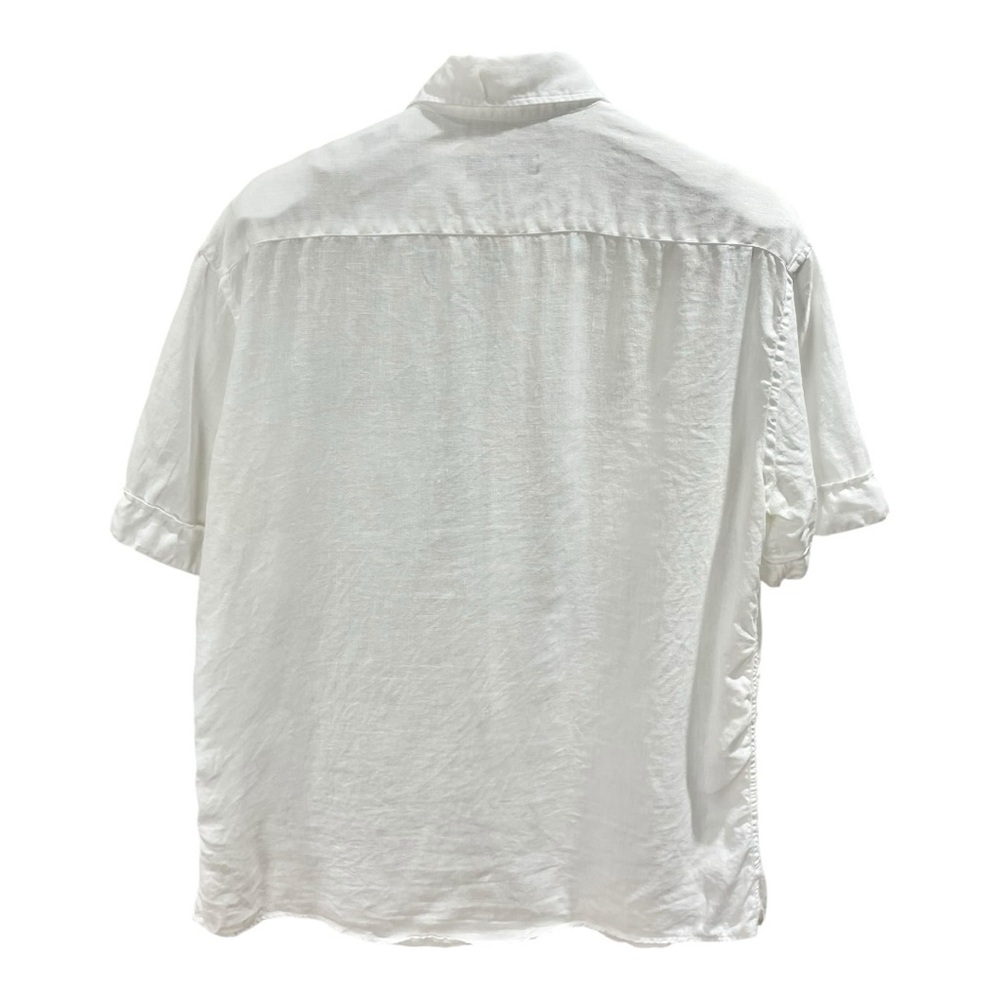 Nanibon Fuzzi White Linen Short Sleeve Safari Shirt Size L - Picture 3 of 9
